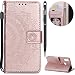 Produktbild Huawei P20 Lite Hülle,Huawei P20 Lite Leather Handyhülle,WIWJ Handyhülle Wallet Case[Impressum Totem Leder Case] Flip Schutzhülle in Standfunktion Kredit Kartenfächer Magnetverschluss PU Leder Lederhülle Silikon Anti-Scratch Shell Back Cover Folio Hüllen Schale Schutzhüllen für Huawei P20 Lite+1x Touch Stylus Pen-Roségold