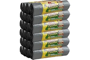 I PRODOTTI DI MARISA CSC - Sacchetti Spazzatura 110L con Laccetti, 240 Pz, Sacchi Spazzatura Grandi per Raccolta Differenziata Esterno e Interno, Sacchi Spazzatura 70x110 cm Antiforo - Buste Spazzatura 24 Rotoli, Grigio