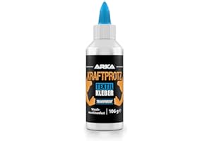 Textilkleber 105 g – kleben statt nähen: flexibel, waschmaschinenfest & transparent – für Stoff, Leder, Jeans, Deko, Upcycling & Basteln – ohne Lösungsmittel – DIY Stoffreparatur – KRAFTPROTZ von ARKA