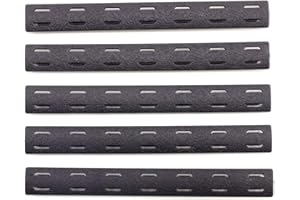 TRIROCK 5-Pack Black Heat Resistant Non-Slip M-Lok Handguard Protector Rubber Rail Cover Fits MLOK Cutout Picatinny Rail