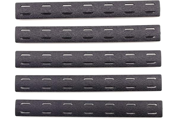 Trirock 5-Pack Black Heat Resistant Non-Slip MLK Handguard Protector Rubber Rail Cover Fits MLK Cutout Picatinny Rail