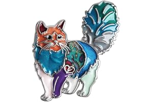 WEVENI Legierung elegante Katze Brosche Emaille Pin Kätzchen Anstecknadeln Schal Anzug Zubehör für Frauen Dame Mädchen Party Geschenk
