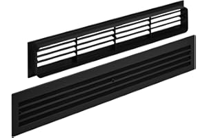 SOTECH Grille de Ventilation BRISE 457 x 92 x 17 mm Noir bilatérale antivue Perforation à Fente Aération Porte Ventilation de