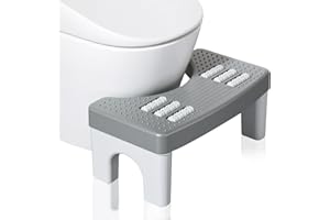 Cnwinu Toilet Stool,Toilet's Stool Squat for Bathroom,Poop Stools with Massage Function,As a Constipation Relief for Adults,Non Slip Toilet Footrest Suitable for Adults and Children(Grey)