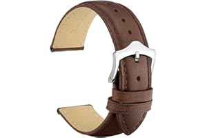 WOCCI Vintage skórzany pasek do zegarka z czarną klamrą, zapasowe paski dla mężczyzn, 18 mm, 19 mm, 20 mm, 21 mm, 22 mm, 23 mm, 24 mm