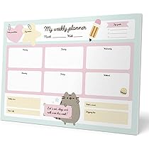 Set Bloc Notes Semainier Frida Kahlo - Planner Hebdo, Post-its, Organisation Bureau