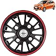 Prigan Alto K10 Black Red 13 Inch Wheel Cover Universal for All Cars Having 13 Inch Wheel (Available in 12,13,14 Inch) (Set of 4 Pcs) (Press Fitting) Model- Power GT Red-13