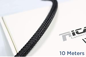 Ricable Custom BB08/10 - Noir/Noir 10 m - Gaine de Protection tressée pour câble 4-10 mm