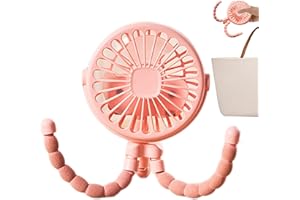 GMOKLUYTW Ventilatore Portatile Per Passeggino - Ventilatore Portatile | Batteria Durata 27H Ventilatori, Rotazione | Ventilatorre Di Raffreddamento Portatilee Con Treppiede Flessibile Con Rotazione A 360° Per