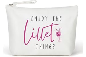 MEJOSER Lillet Geschenke Kosmetiktasche Klein Kulturtasche Federmäppchen Lustig Aperol Geschenk zum Geburtstag JGA für Freundin Frauen Make Up Tasche Reise Schminktasche (Lillet)