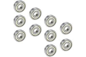 TUZUK 10 Piezas Rodamientos 6202ZZ, 15x35x11mm, Prelubricados, Acero al cromo, Sellos dobles, Para aplicaciones industriales y mecánicas