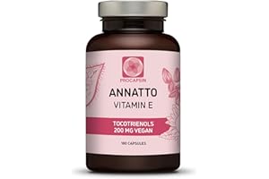 Annatto Tocotrienols Vegan Kala Health Vitamin E Supplements, Tocopherol Free, Eannatto Capsules Without PAH's and contaminants - Improved from Deltagold - 200mg - Non-GMO & Antioxidant (180)