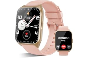AYCY Smartwatch Donna con Effettua o Risposta Chiamate, 1.85" Orologio Smartwatch, Contapassi Sonno Cardiofrequenzimetro, 112 Modalità Sportive Fitness Tracker, IP68 Smart watch per Android iOS, Oro Rosa
