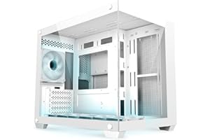 SaharaGaming M808W White Gaming Case - Mini-ITX & M-ATX, 4x ARGB PWM Fans, Fan Hub, Tempered Glass, USB 2.0/3.0, Type-C, Dust Filter.