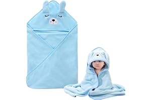 GGUFAY Toalla de Baño con Capucha para Bebé, Toallas Bebe con Capucha de Animales 0-3 Años, Toalla Bebe Recien Nacido Niños, Lavable a Máquina, Toallas de Baño para Niños Pequeños (Azul, cachorro)