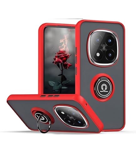 Cover Compatibile con Xiaomi 14 Ultra 5G, Custodia Trasparente Silicone con Anello Ruotabile Cavalletto, Quattro Angoli Anti-Caduta Crystal Clear Case
