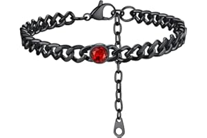 ChainsHouse Women Anklets Ankle Bracelets, Stainless Steel Cuban Link Anklet Feet Jewellry Men Chain for Summer Beach, Silver/Gold Plated/Black