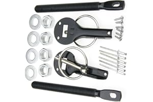 YINETTECH Kit di fissaggio per cofano auto con perni di bloccaggio, ganci e chiavi; in lega