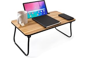 Mesa de Cama para Portatil de Bioexxe - Mesa Plegable Cama de Madera - Ideal como Mesa Portatil Sofa, como Bandeja para Desayuno en la Cama o como Soporte para Portatil en la Cama