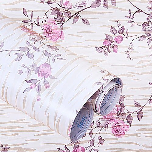 Sunfire Self Adhesive Shelf Drawer Liner Removable Contact Paper Stripe Peony 17x78 Inch