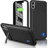 Gladgogo Cover Batteria per iPhone X/XS, (6000mAh) Cover Ricaricabile Custodia Batteria Cover Caricabatteria Battery Case con