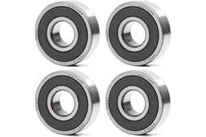 FUSHIBEARING Rodamiento de doble junta de goma, 6201-2RS, 12 x 32 x 10 mm, rodamientos de bolas rígidos ABEC-5 preengrasados (paquete de 4 unidades)
