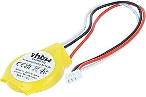 vhbw batteria bios compatibile con Dell Latitude E6400, E6410, E6500, E6510, E5400, E4300 computer notebook (200mAh, 3V, Li-Ion)