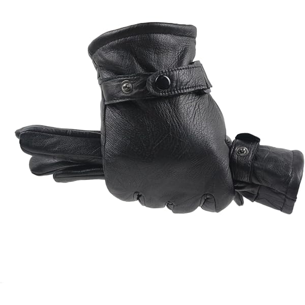 Zwart lederen deluxe gevoerde winter handschoenen - Tjeu van de Meulengraaf