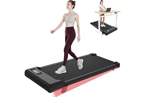 Dskeuzeew Walking Pad Treadmill with Incline, 8KM/H Under Desk Portable Running Machine for Home Office, Compact Mini for Small Spaces, Installation-Free, Remote Control, LED Display