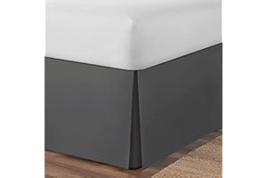 AmigoZone Mantovana plissettata in percalle di microfibra spazzolata tinta unita (antracite, super king)