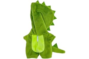 niannyyhouse Ropa de muñeca de felpa de 10 cm, mameluco de dinosaurio y tiburón, body suelto de peluche suave, accesorios de vestir (verde claro)
