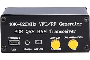 HILITAND Nadajnik-odbiornik SDR QRP HF, Oscylator o Zmiennej Częstotliwości 10K-220 MHz, Oscylator o Zmiennej Częstotliwości HAM Generator VFO RF, Nadajnik-odbiornik Radiowy HAM, z Kablem do Transmisji Danych