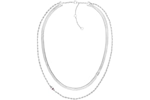 Tommy Hilfiger Biżuteria damski podwójny łańcuszek naszyjnik ze stali nierdzewnej - 2780979