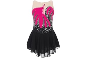 TiaoBug Maillot de Danza Ballet Niña Maillot sin Manga de Danza con Falda Tul Leotardo Gimnasia Rítmica Body Ballet Disfraz de Baile Actuación