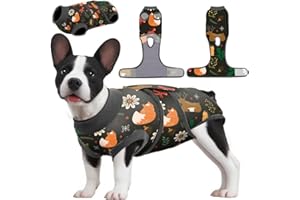 PetWarm Dog Spay Recovery Suit,Surgery Suit For Dogs,Professional Pet Recovery Shirt Dog Abdominal Wounds Bandages Female Male Dog Onesie for Spay Neuter,Pet Recovery Suit,Zoo pattern,Black,L