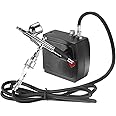 eWINNER 100-250V Professional Gravity Feed Dual Action Airbrush Air Compressor Kit for Art Painting Tattoo Manicure Craft Cake Spray Model Air Brush Nail Tool Set