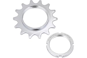 Hapivida Ruota Libera per Bici a velocità Singola, Pignone per Bici in Acciaio Parti di Ricambio per Ruota Libera di Tipo Filettato con Anello di Bloccaggio per Bici a Scatto Fisso