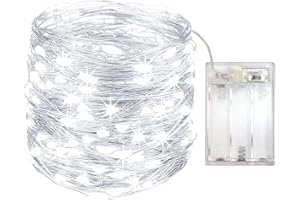 OEMG Guirlande Lumineuse 12m 120 LED - Guirlande Lumineuse a Pile Mini Led Intérieur Girlande de Lumière Decoration pour Chambre Noël Mariage Soirée Maison Jardin Fairy Lights, Blanc Froid