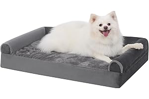 KSIIA ortopedyczne Legowisko dla psa, Łóżko dla psa, poduszka dla psa, 75 x 47 x 16 cm zdejmowana zmywalne antypoślizgowe sofa dla psa, M Szary