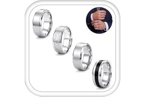 LOLIAS 4 st herringar i rostfritt stål silver matt finish polerade för flasköppnare ringar förlovningsring löfte vintage ring män kvinnor storlek 54–70