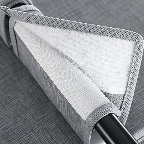 Songmics Hänge-Aufbewahrung mit 2 Klettband 30 x 130 x 30 cm Hängeregal Organizer für Kleiderschrank 6 Regalfächer + 2 Klammern grau RCH06G - 8