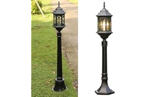 Chao Zan Outdoor Post Light - Outdoor Candelabra Providing a Secure Light at Night - Post Light with an Attractive Appearance - Weatherproof IP55-1 x 60W E27 Bulb,Bulbs not Included (D)