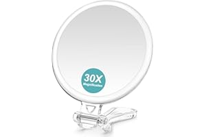 B Beauty Planet Miroir grossissant 30 x, Miroir de Maquillage grossissant 1X/30X Double Face, Miroir Compact Pliable pour Le Maquillage, Portable pour Les Voyages