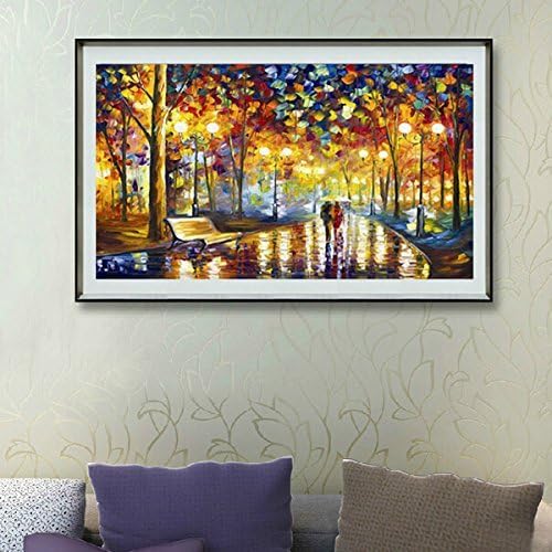 Kisstaker 40x27cm Rhinestone Cross-stitch Lighting Scene DIY Diamond Painting Kits Arts, Crafts &amp; Sewing Cross Stitch by Kisstaker