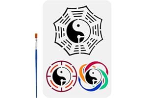 ‎FINGERINSPIRE FINGERINSPIRE Malschablone Mit Stilisiertem Taiji Symbol 21x29.7cm Yin Yang Symbol Schablone Mit 1 Kunststoff Pinseln Chinesische Yin Yang Vorlage Zum Malen An Wänden Holzmöbeln Heimwerker Dekoration