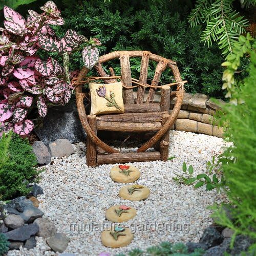 Miniature Fairy Garden Tulip Pillow with Matching Stepping Stones, Set of 5