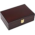 Woodronic Travel Cigar Humidor for 20 Counts with Humidifier, Spanish Cedar Lining with Clasp Lock, Walnut Finish, Desktop Cigar Box Case Gift for Men