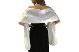 Très Chic Mailanda Écharpe Châle Étole en Satin Femme Wrap Foulard Pashmina pour Soirée Cérémonies Fêtes Mariage