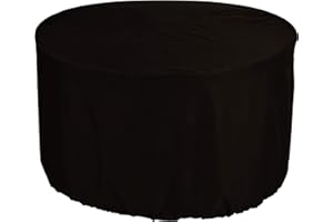 KaufPirat Premium Abdeckplane Rund Ø 160x95 cm Sonneninsel Gartenmöbel Gartentisch Hülle Abdeckung Haube Schutzhülle Abdeckhaube 6.000 mm Wasserbeständigkeit Schwarz