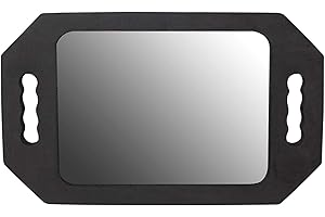 MEIN HERZ Street Hairdressing Beauty Salon Mirror, (40.5×26cm) With Twin Handle Black - Professional Hairdressing Salon Mirror with Twin Handle - Easy to Carry & Hold Mirror for Cutting & make up